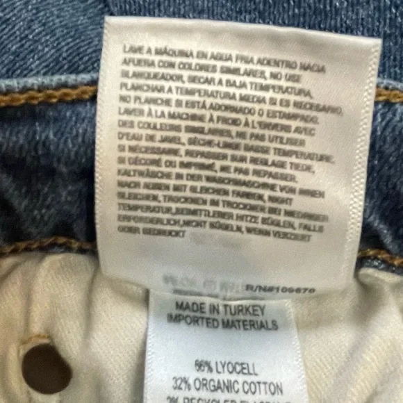 Agolde Kye Mid Rise Straight Ankle Crop Medium Blue Denim Jeans Women's Size 29